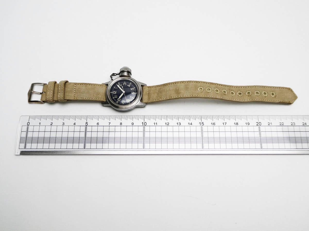 ジャンク リューズ無し ZENO NAVY REF.F16155 A/NY 手巻き 5気圧防水 