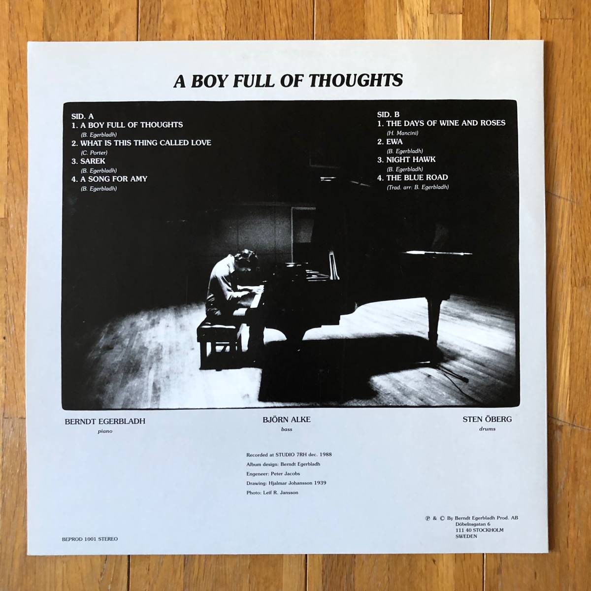 berndt egerbladh / a boy full of thoughts 欧州ジャズ ピアノトリオ