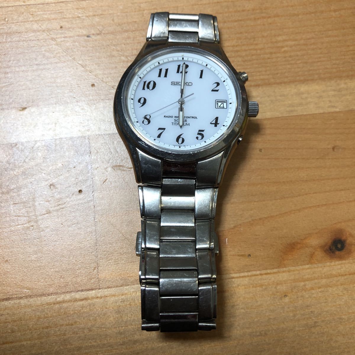 SEIKO セイコー チタン 7B42-0AN0 電波ソーラー デイト スピリット 