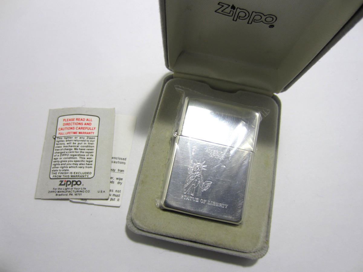 【人気，100%新品】 ZIPPO ビンテージ スターリングシルバー AMERICAN SPIRIT STATUE OF LIBERTY 1980年代中頃 1990年製 純銀 ジッポ(その他)｜売買されたオークション情報、yahooの商品情報をアーカイブ公開 - オークファン Zippo