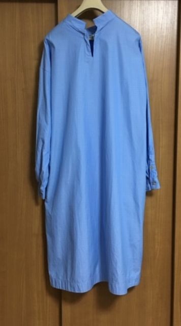 DIGAWEL ディガウェル オフネックコットンシャツワンピース ブルー