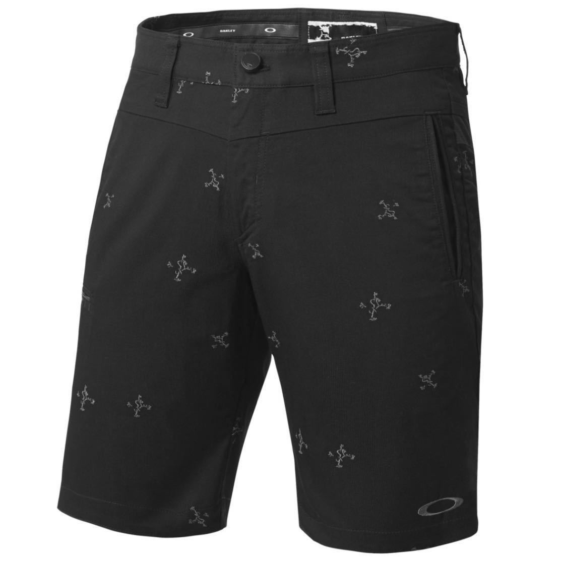 オークリー OAKLEY メンズ ゴルフ ウェア ハーフ パンツ SKULL SHADOW EMBROIDERY SHORTS 442440JP ブラック 34(87㎝)#