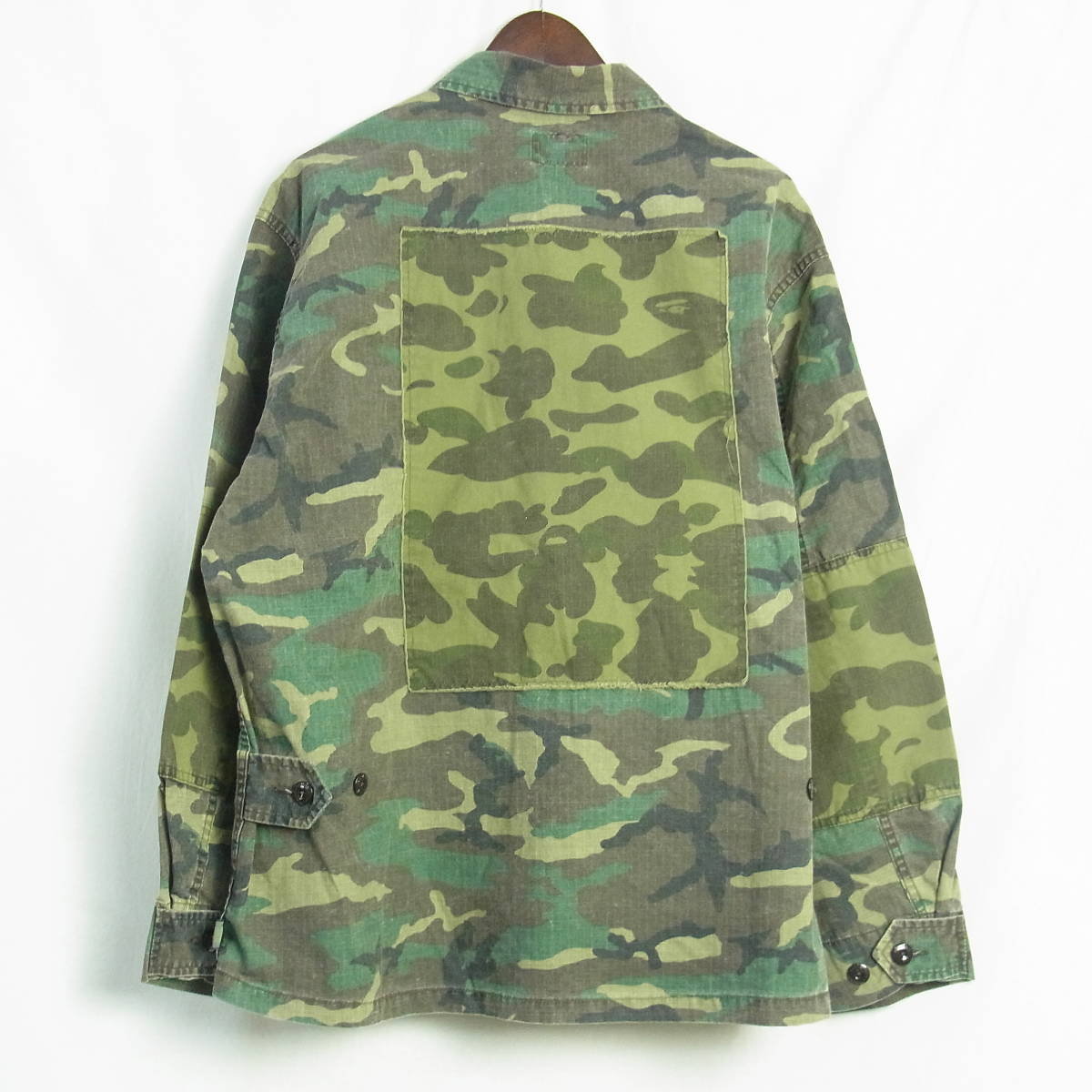 【タグ付き未使用】WTAPS×A BATHING APE ダブルタップス×エイプ JUNGLE 長袖 シャツ M カーキ (1)