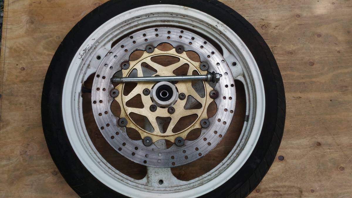 FZR250 2KR 純正 Φ35 フロントフォーク ステム 三又 フロントホイール ディスクローター 約5.0mm 検(FZ250 TZR250 FZR400 RZ250