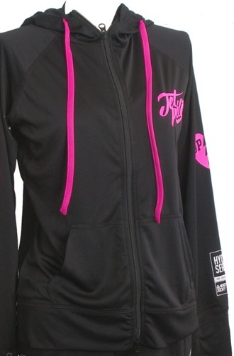 【特価!!】 JETPILOT Ladies RASH HOODIE JJ15620 フード付きラッシュガード サイズL ブラックピンク_1