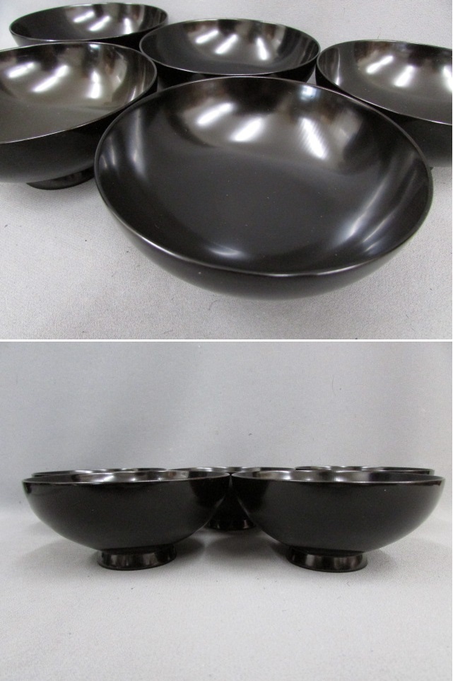 古輪島塗 本金蒔絵 吸物椀 五客】時代物 懐石茶道具 木製本漆塗