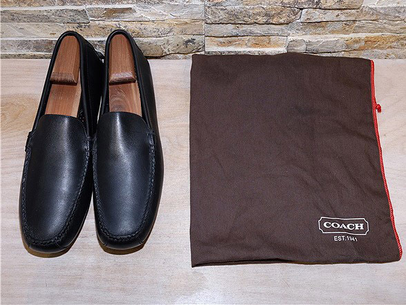 1度使用品/コーチ(COACH)ドライビングシューズ/黒/29cm/US11M/定価