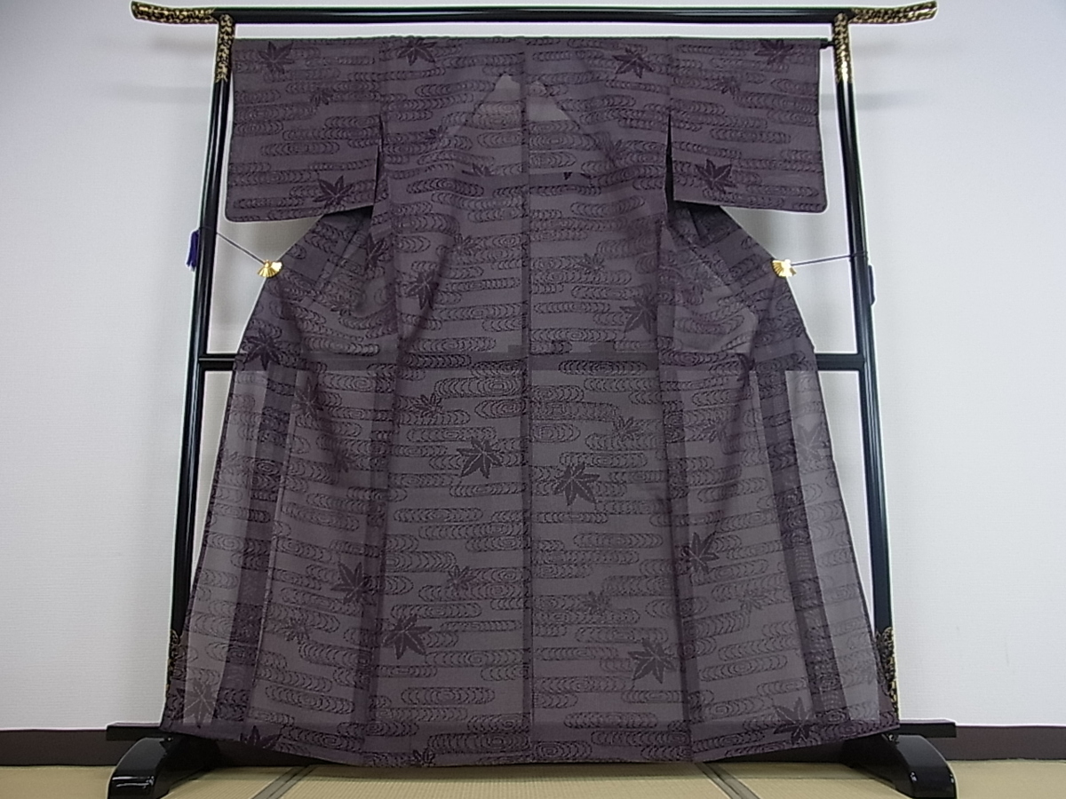 ベストストア日本一受賞店！■花美人着物■夏物　紗紬　光琳楓文　逸品　未使用　et3287