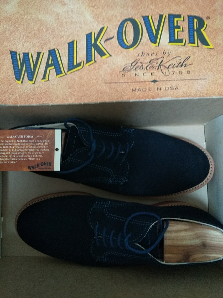 ○超お得○極美品○WALK OVER○NAVY SUEDE○DERBY