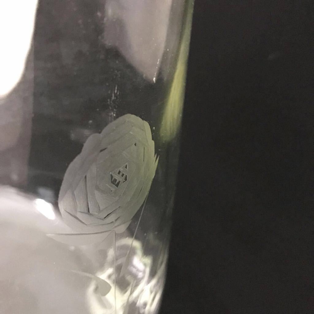 大正ガラス 切子 金魚鉢 メダカ鉢 猫足 三脚 気泡 吹きガラス 硝子 花