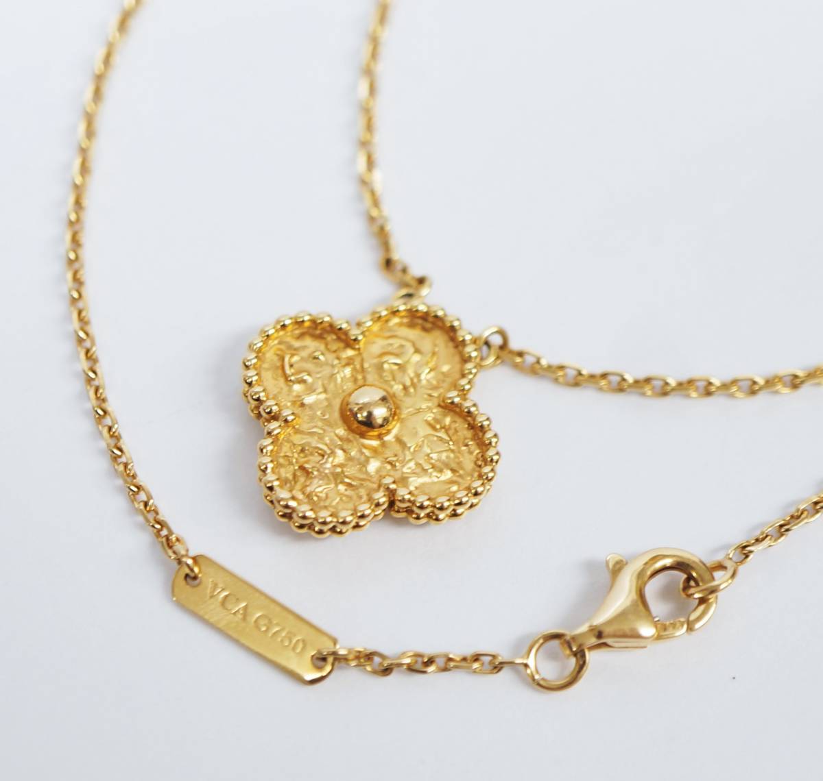 VanCleef&Arpels ヴァンクリーフ&アーペル ヴィンテージアルハンブラ ネックレス スモールモデル ゴールド G750刻印 ② ...