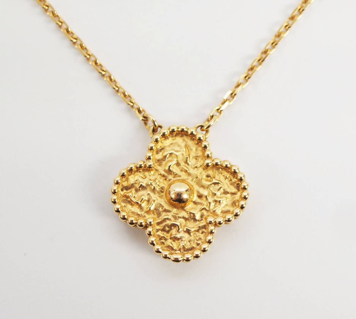 VanCleef&Arpels ヴァンクリーフ&アーペル ヴィンテージアルハンブラ ネックレス スモールモデル ゴールド G750刻印 ② ...