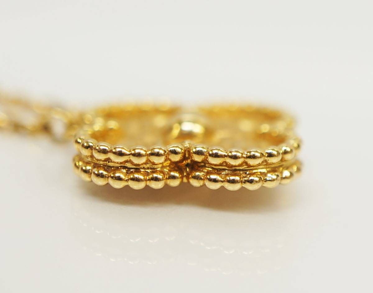 VanCleef&Arpels ヴァンクリーフ&アーペル ヴィンテージアルハンブラ ネックレス スモールモデル ゴールド G750刻印 ② ...