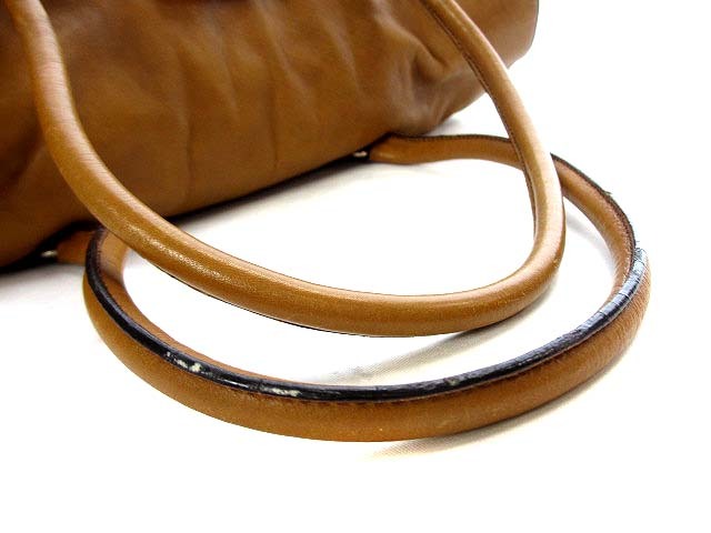 プラダ PRADA BR1255 ハンド トート バッグ キャメル レザー SUGHERO 