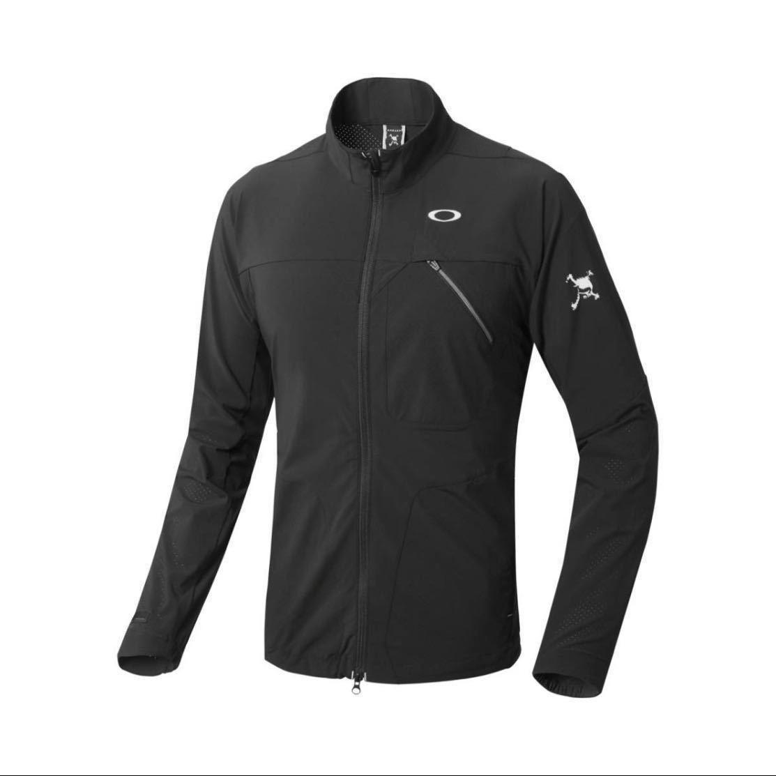 オークリー メンズ ゴルフ 長袖ウインドブレーカー Skull Breathable Jacket スカル刺繍 412549JP ブラック OAKLEY XLサイズ.