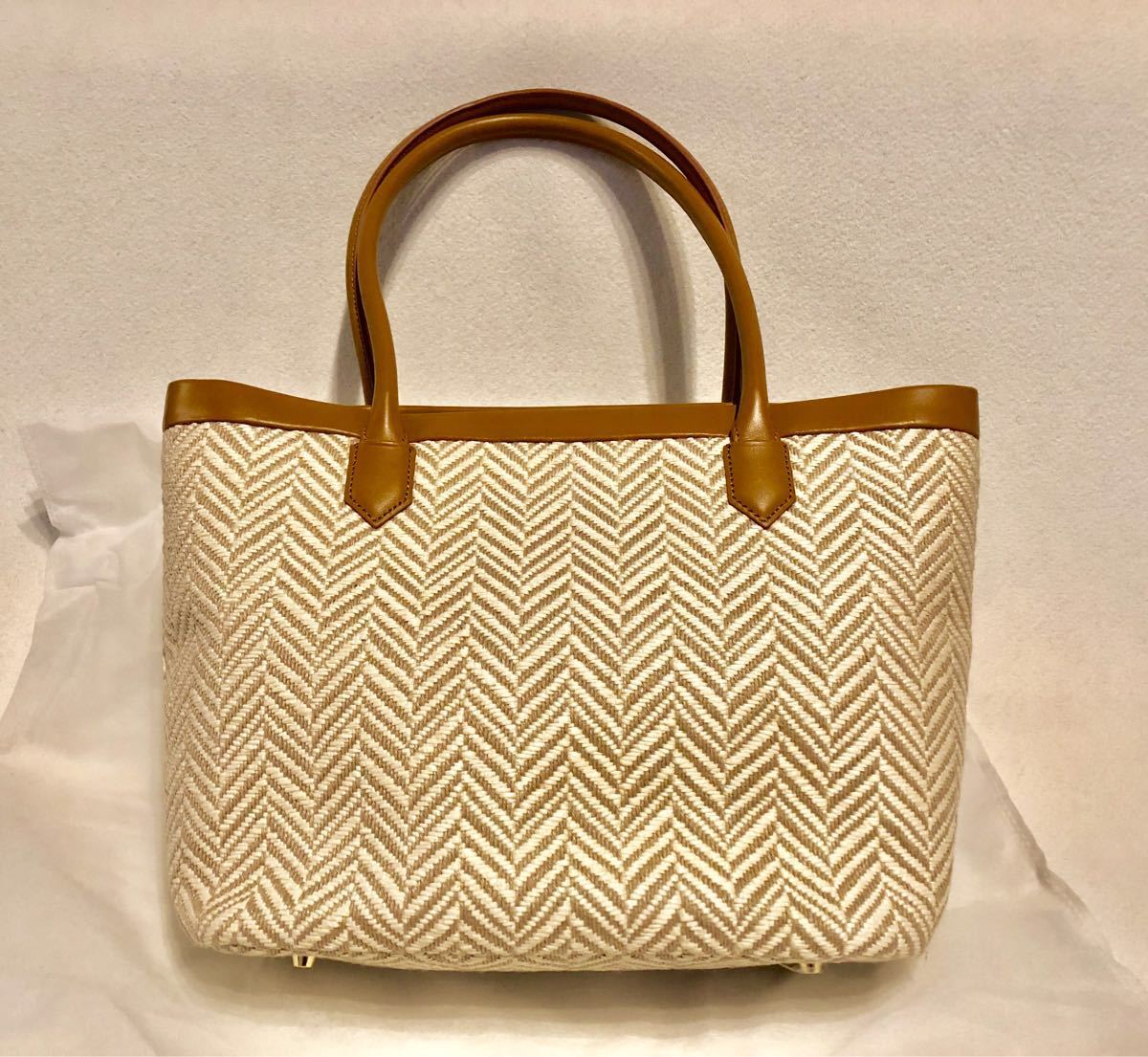 VACCHETTA TOPKAPI】定価2.3万 新品 トプカピ 皮革/麻編み込み トート 