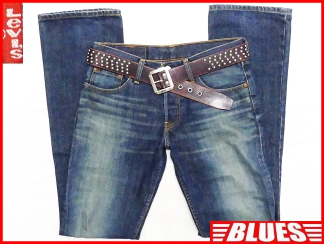 即決★日本製 リーバイス577★W29 廃版 ローライズブーツカット ジーンズ Levis メンズ 鬼ひげ デニム 縦落ち スリム スキニー フレア