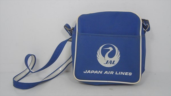 ☆JAL 日本航空 ミニショルダーバッグ ブルー ミニバッグ 昭和レトロ 