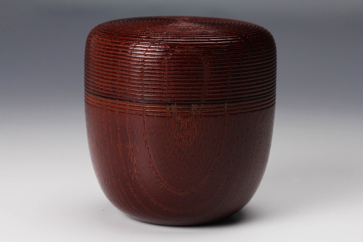 茶道具　加賀山中塗蒔絵師　熊谷秀穂作　即中斎好写　溜塗楓蒔絵糸目中棗　超美品 熊谷秀穂作 茶道具 即中斎好写 溜塗楓蒔絵糸目 加賀山中塗蒔絵師 2026