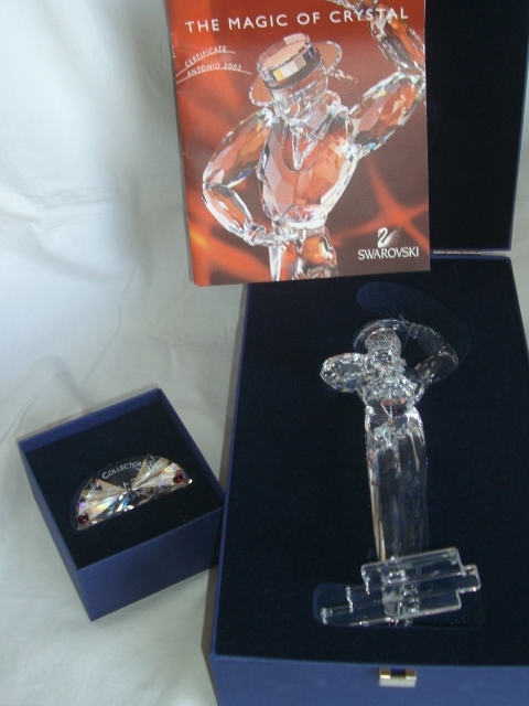 スワロフスキー ☆　スワロフスキークリスタル（マルティン・ツェンドロン作）２００３年　希少品　☆ マジックオブダンス アントニオ 2003年 プラーク・飾り