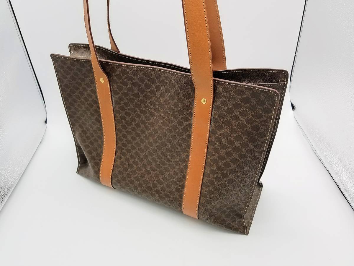 ◆◇【1円スタート！！】☆良品☆セリーヌ/CELINE☆トート バッグ☆肩掛け☆鞄☆マダカム柄☆レザー☆ブラウン系☆レディース☆◇◆