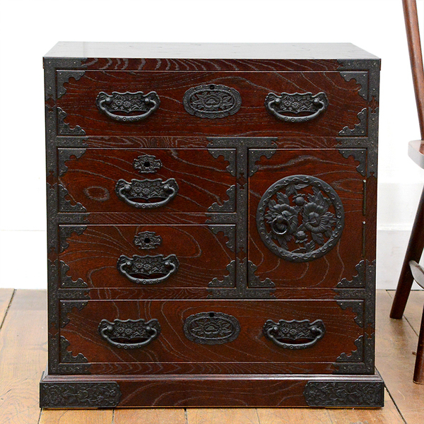 IZ34784I☆仙台箪笥様式 高級 厚手 鉄金具 欅 桐 整理箪笥 整理タンス