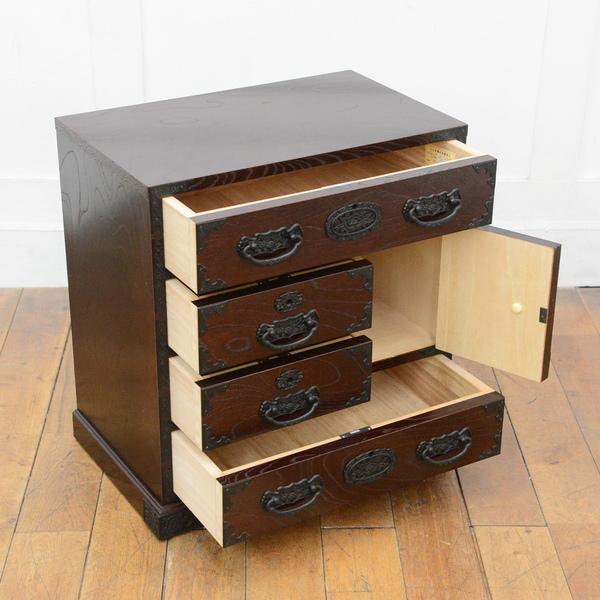 IZ34784I☆仙台箪笥様式 高級 厚手 鉄金具 欅 桐 整理箪笥 整理タンス