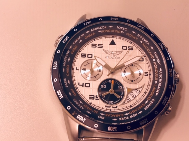 ★　AVIATOR　アビエーター　AVW　7770G58　ブラック/ホワイト　【ジャンク】★3652