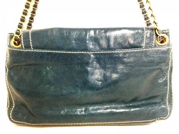 プラダ PRADA ショルダーバッグ BR4659 - レザー ネイビー×ベージュ 革 