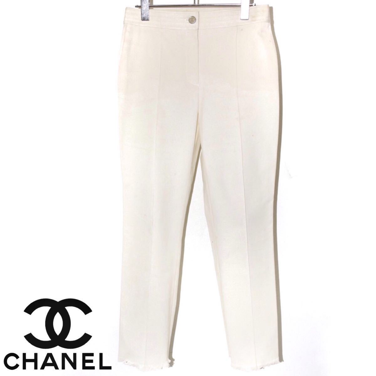 定価18万 CHANEL シャネル COCOボタン デニム パンツ カール ラガーフェルド 正規品 90s 90年代 超希少 ヴィンテージ G-DRAGON ジヨン GD
