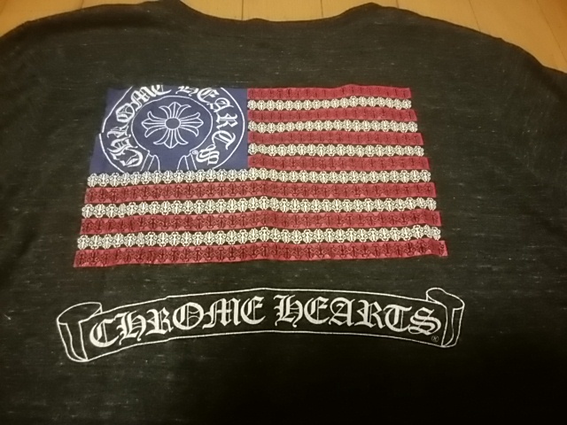 CHROME HEARTS 星条旗 L/S Tシャツ CHROME HEARTSクロムハーツ】TシャツL アメリカ製 星条旗柄プリントが