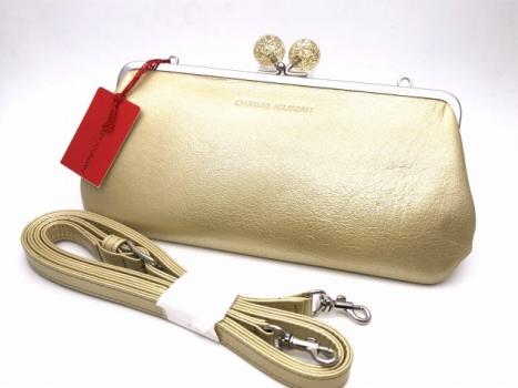 新品◇シャルルジョルダン 牛革レザー 2way がま口 長財布◇2万 