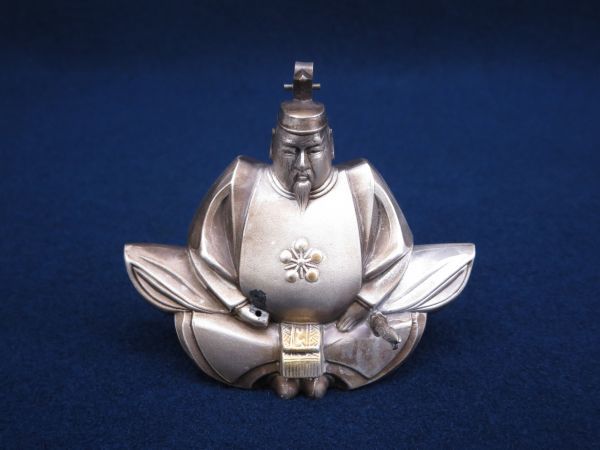★純銀製 坐像 正光作「天神様 菅原道真公」重さ約65.3g★天神信仰/置物/銀細工/シルバー/SILVER/消費税0円