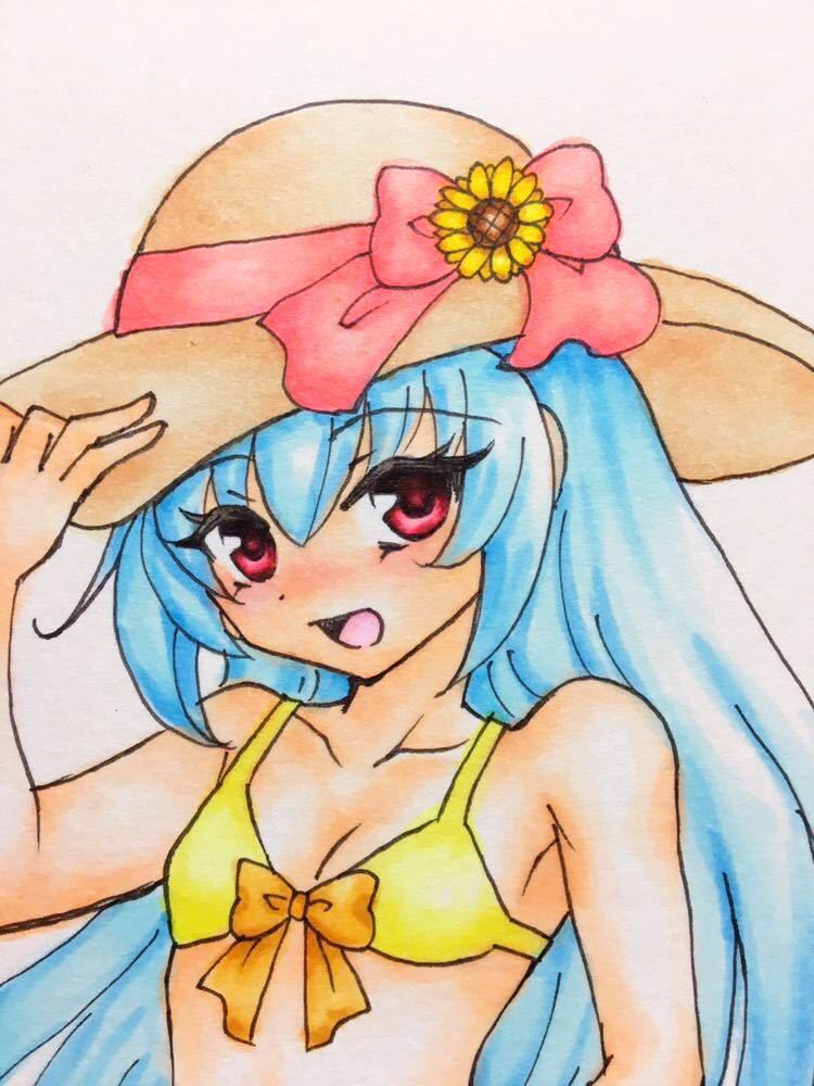 彫元彫伍 ☆ ハガキ 水着の似合う男の娘 夏 バカンス オリジナル