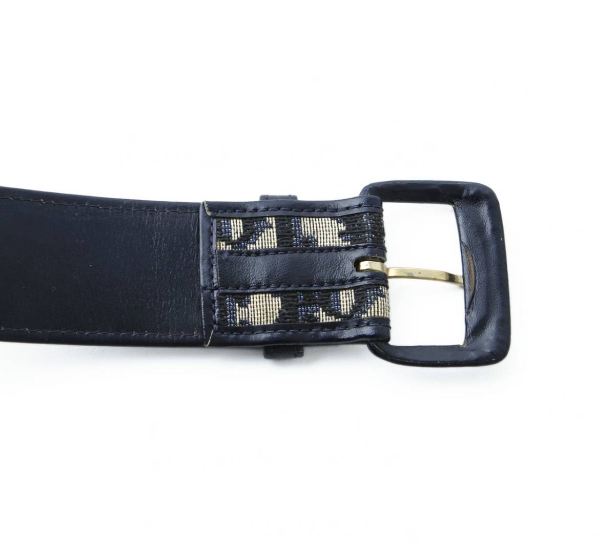 極美品 OLD DIOR ディオール トロッター柄 キャンバス レザーベルト希少