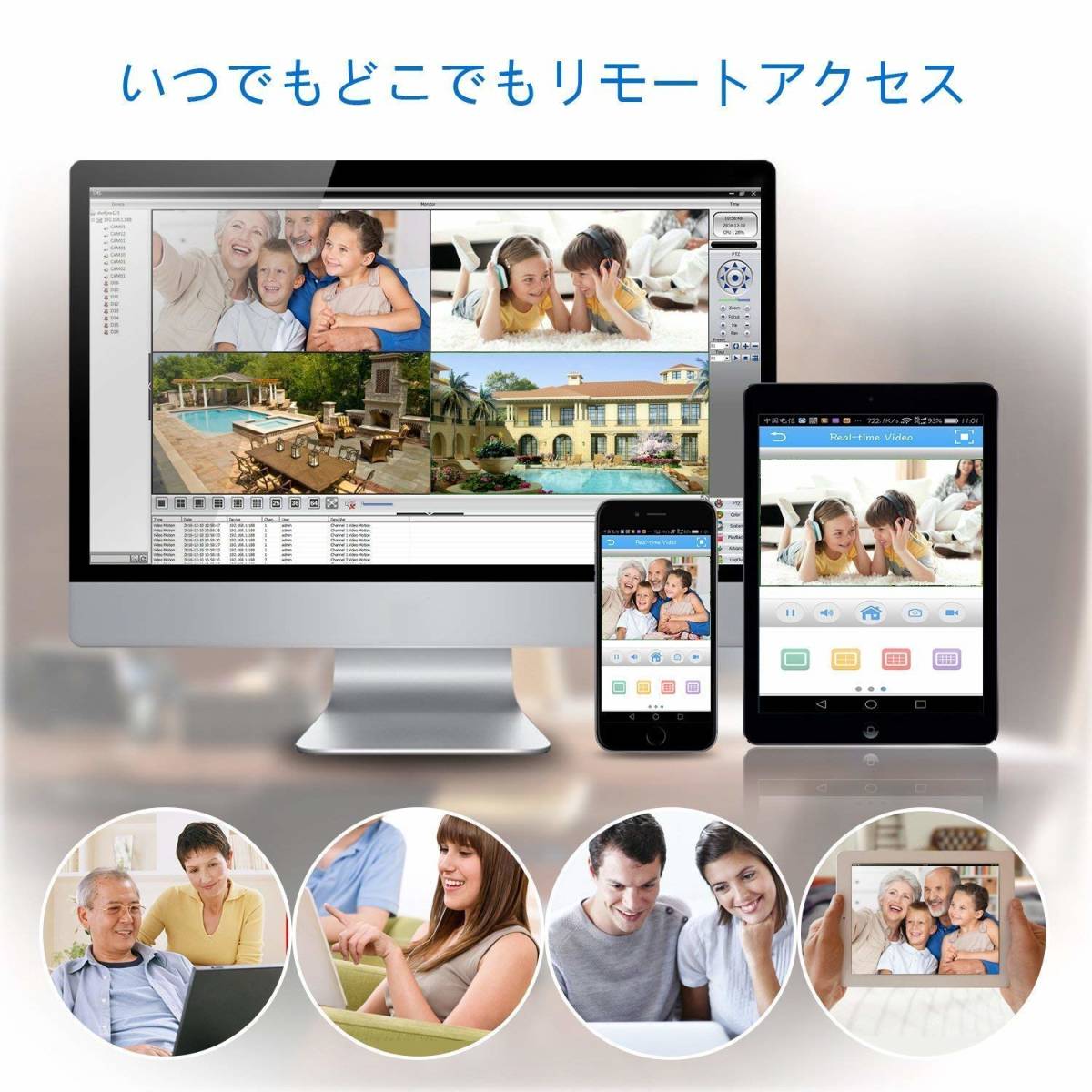 685　ドーム型防犯カメラ CCTV監視カメラ 暗視カメラ 高画質 720P/100万画素 録画機能 暗視撮影 IRカット 夜間監視 屋内 動体検知