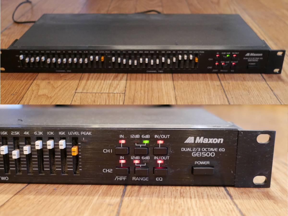◇Maxon【GE1500】DUAL 2/3 OCTAVE EQ GRAPHIC EQUALIZER/布袋寅泰