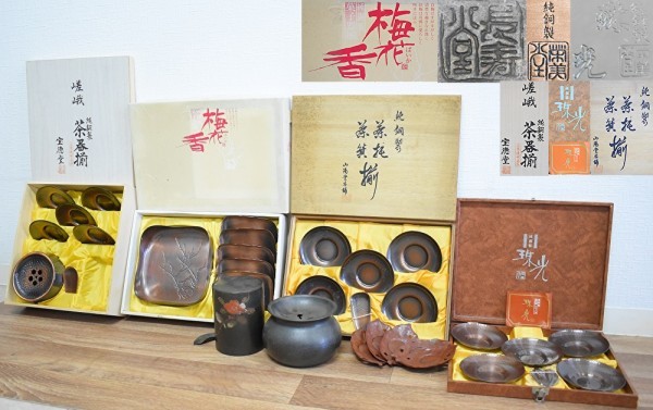 茶道具まとめ 銅製品 長寿堂 栄美堂 山陽堂 宝徳堂 南部鉄器 鎚起銅器 