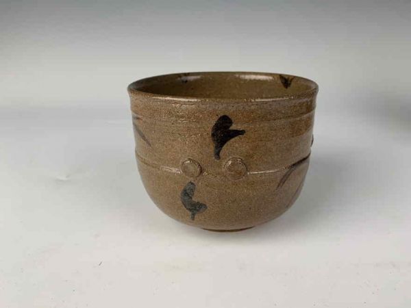 コレクターより一括】唐津焼 草文様茶碗 箱有 茶道具 煎茶 d150 和