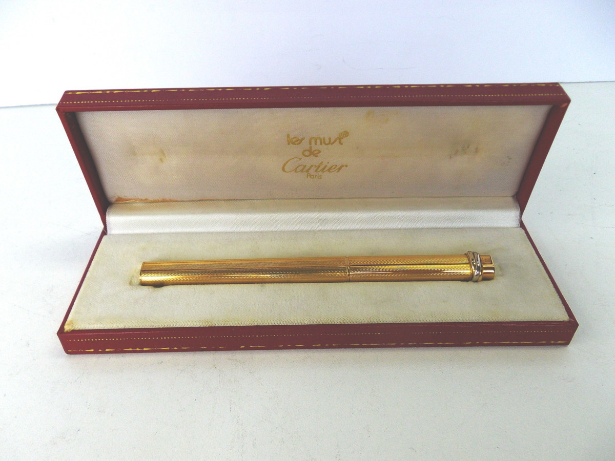 F0108-90久12610 Cartier ボールペン ゴールド色 箱付き Cartier 東京
