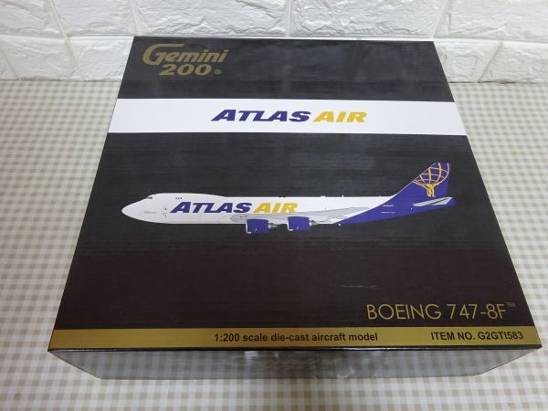 【送L】1円～ 美品 1/200 Gemini200 ATLAS AIR BOEING ボーイング747-8F G2GTI583 ミニカー