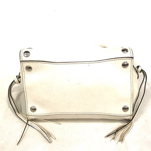 プラダ スタッズ レザー 2way ハンドバッグ ショルダーバッグ 三角プレート 白 ホワイト レディース 袋付き PRADA