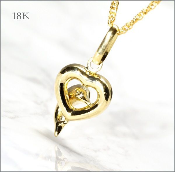 レディース 【JAL限定未使用】パール ハートペンダント 14K ネックレス