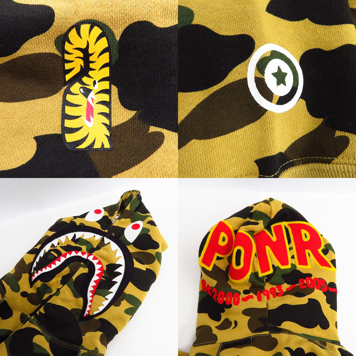 ☆【未使用】A BATHING APE/アベイシングエイプ 1ST CAMO SHARK FULL ZIP HOODIE シャークパーカー/M /080