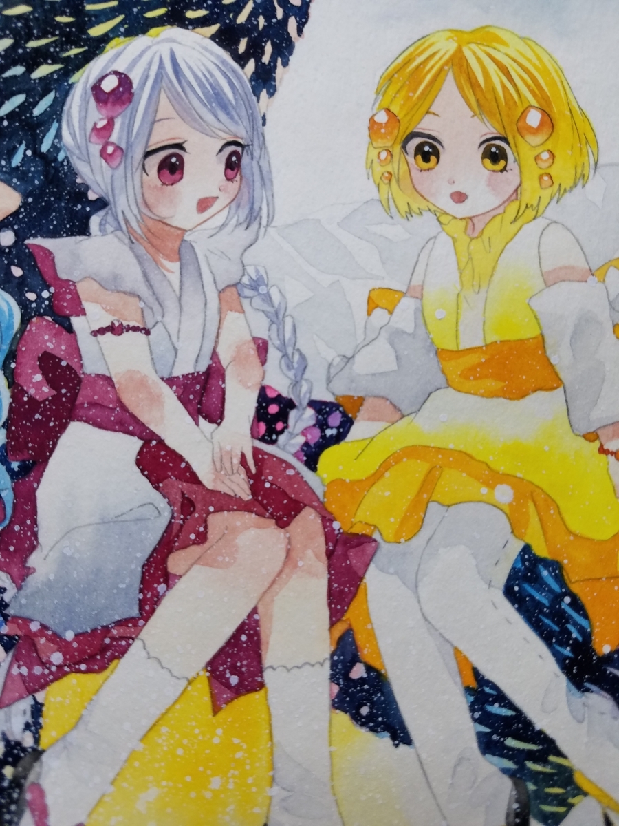 オリジナル 手描きイラスト 女の子 少女 かき氷擬人化 イチゴ ブルーハワイ みぞれ レモン B5 手描きイラスト 売買されたオークション情報 Yahooの商品情報をアーカイブ公開 オークファン Aucfan Com