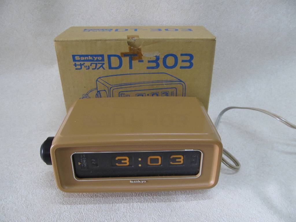 昭和レトロ 回転ドラム式時計 Sankyo ザックス DT-303 ほぼ未使用 長期