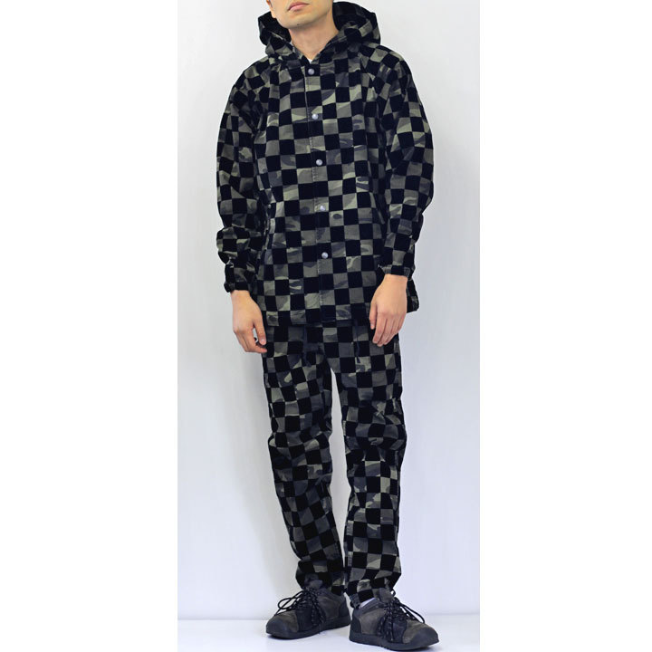 AOZORA(アオゾラブルーヘブン) 市松フロッキープリント フードコーチ 