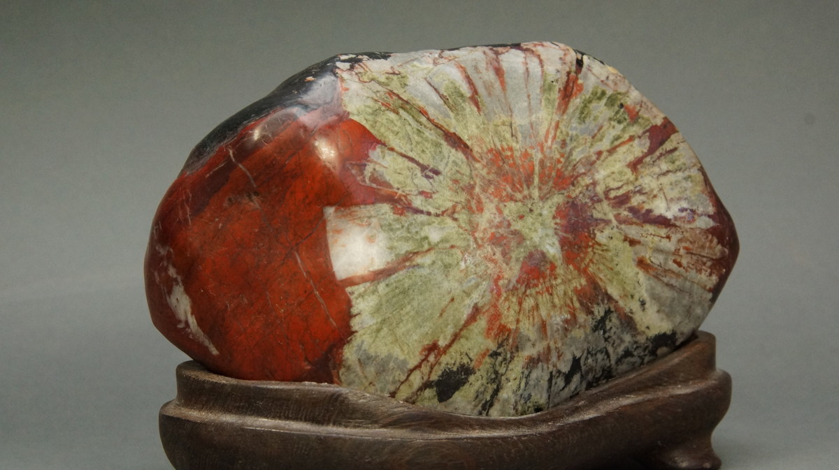 菊花石 鑑賞石 自然石 52高さ約32cm 原石 景 幅約22cm