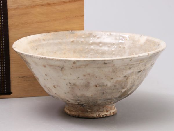 B815. 朝鮮古陶 李朝期 粉引茶碗 仕覆 合箱付属 / 茶道具茶器古美術品