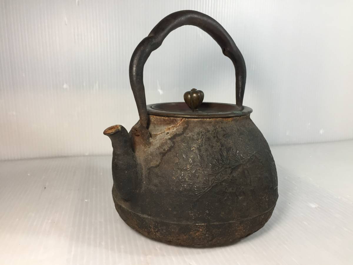 鉄瓶 龍文堂 | 京都＊ 刻印 提梁真鍮 本体象鳴堂刻印 骨董 鉄器 金属 